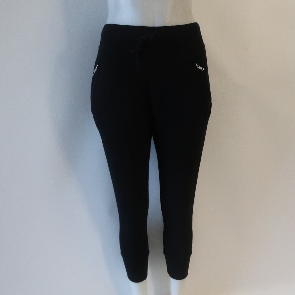 Womens Sincerely Jules For Bandier Black Crop Sweatpants S/P